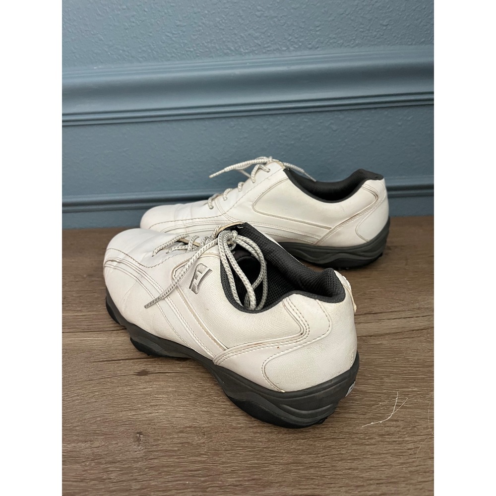 FootJoy FJ White Leather Golf Shoes‎ Spiked Men Size 11 M